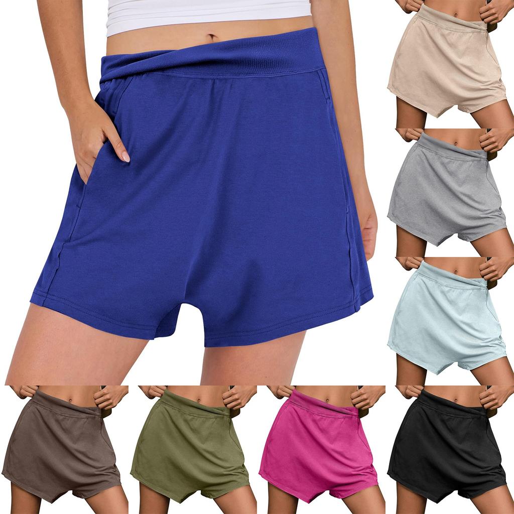 Women's Casual Loose Summer High Waisted Shorts Gym Yoga Comfy Short With Pockets Fashion Clothes