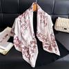 Luxury Floral Twill Print Square Scarf Women Soft Satin Kerchief Hairband Neckerchief Head Hijab Lady Headband Foulard