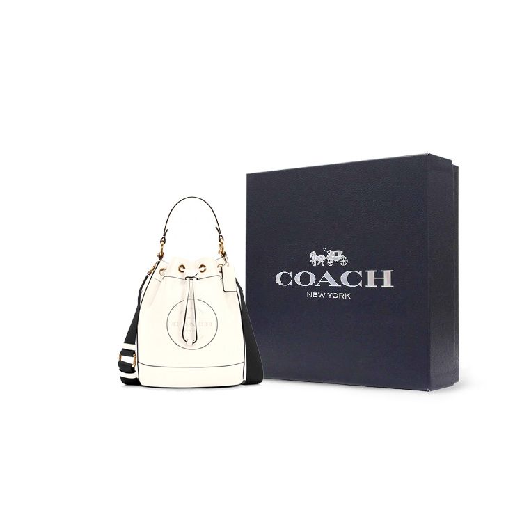 Coach Dempsey 22 Классическая кожаная сумка-ведро Женские сумки Белый C4100-IMCHK