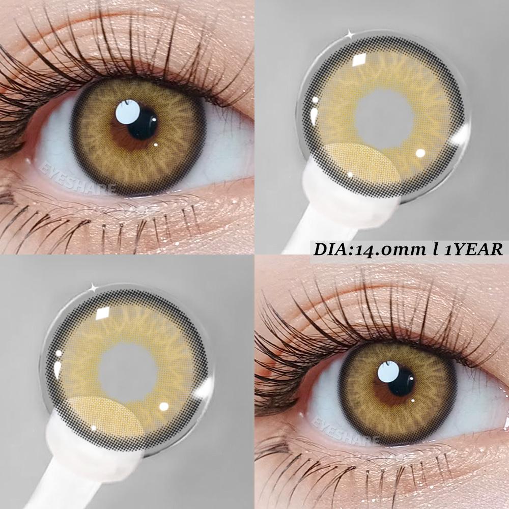 Eyeshare 1 пара совершенно новых модных цветных контактных линз, желтые линзы Moon Eye, голубые косметические линзы, коричневые серые линзы для глаз, цветные зеленые линзы для макияжа