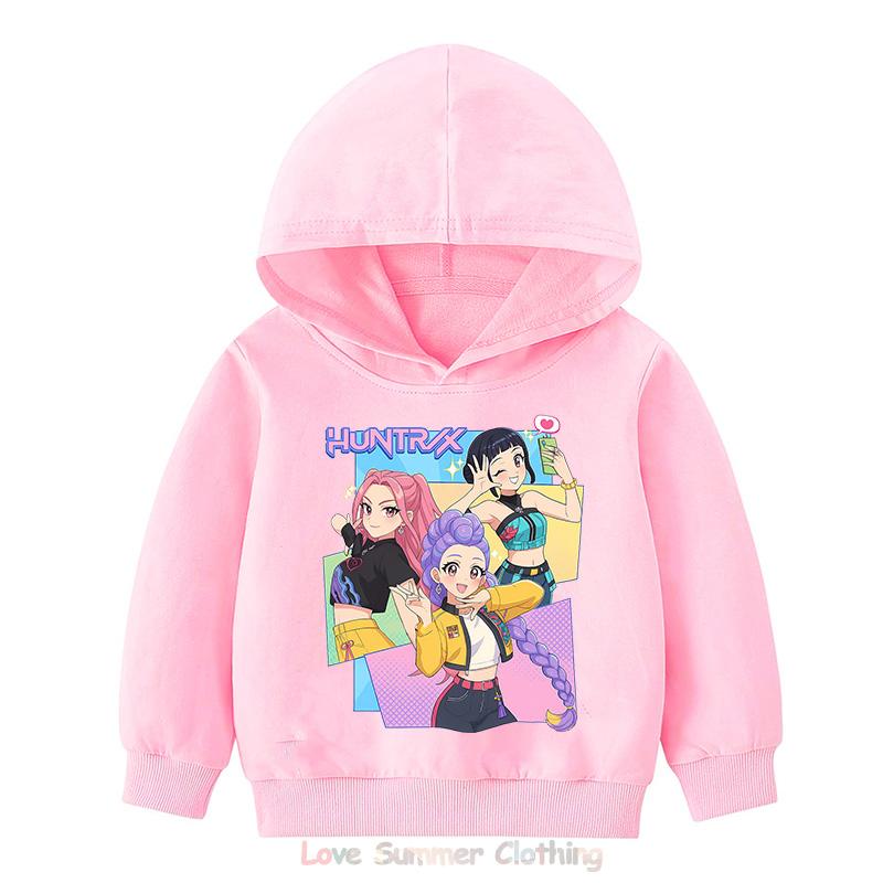 Худи K-pop «Охотники на демонов» для девочек 4-14 лет, принт HD, 100% полиэстер, пуловер, повседневная толстовка для девочек, осень, много цветов, оптовая скидка