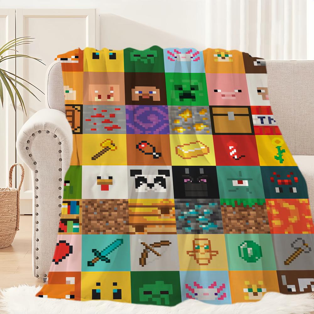Game M-Mine-Cute C-craft Funny Fashion Blanket Plush Nap Sofa rug for Living Room Office Bedroom Birthday Home Travel Kid Gifts