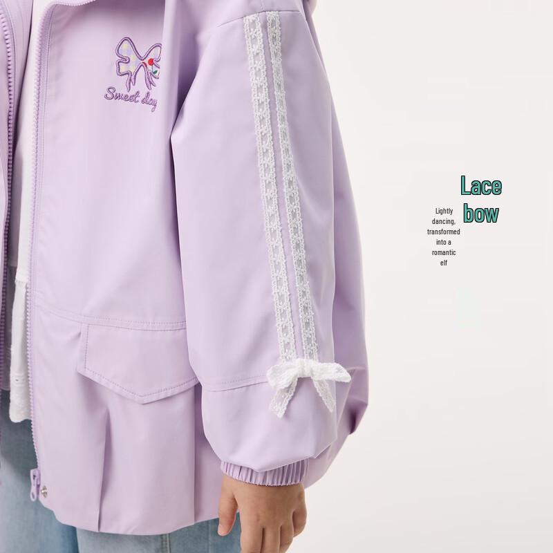 Легкая женская куртка-дождевик Xiao Yin Man с капюшоном и кружевной отделкой