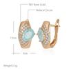 Серьги-капли с овальным синим натуральным цирконом «Снежинка» для женщин, роскошные, цвета розового золота, с кристаллами, для повседневной носки, изящные ювелирные изделия