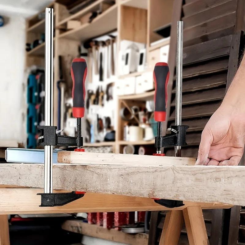 1/2-элементный сверхпрочный зажим F-типа для деревообработки, зажим из высокоуглеродистой стали, инструментальный зажим, быстро фиксирует деревянные доски и камень