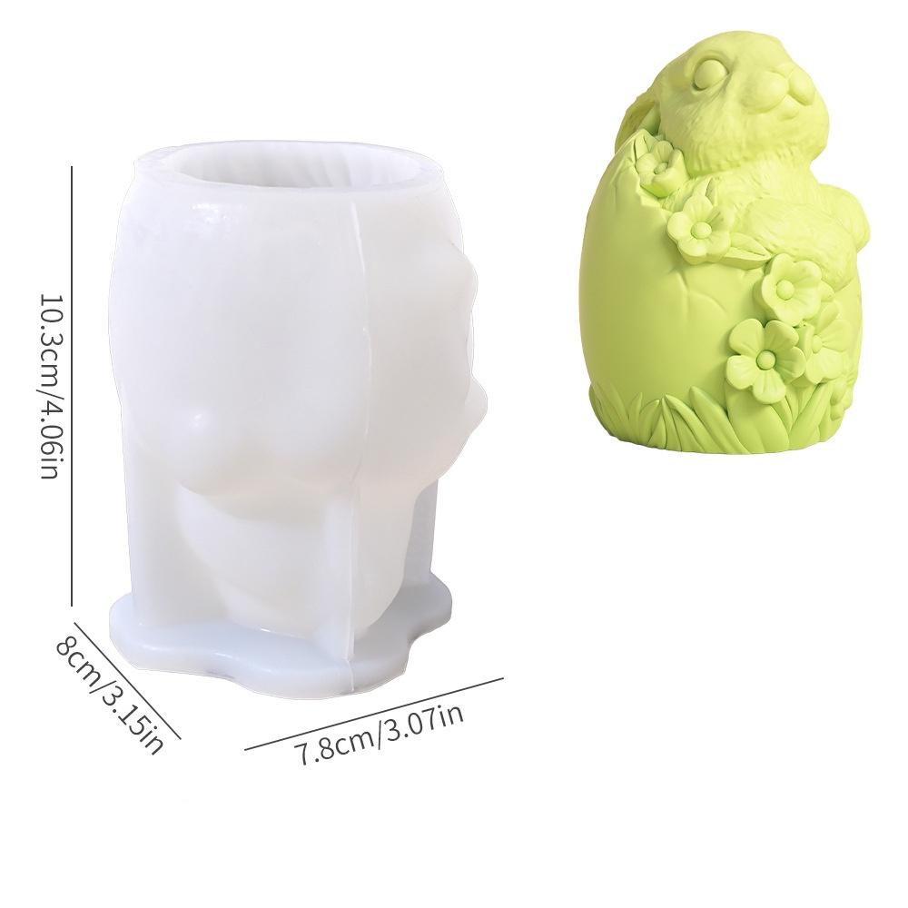 3D Пасхальный Кролик Яйцо Свеча Силиконовая Форма Кролик Смола Гипс Смола Украшения Форма Домашний Декор Подарки Материалы для Изготовления Свечей