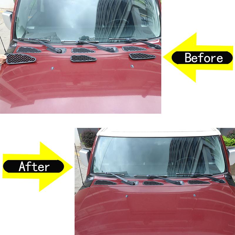 For Toyota FJ Cruiser 2007-2021 Black Car Front Engine Hood Heating Tube Heat Dissipation Cover Car Modification Replace Parts