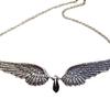 Angel Wings Feather Pendant Necklace With Alloy Chain For Women And Men
