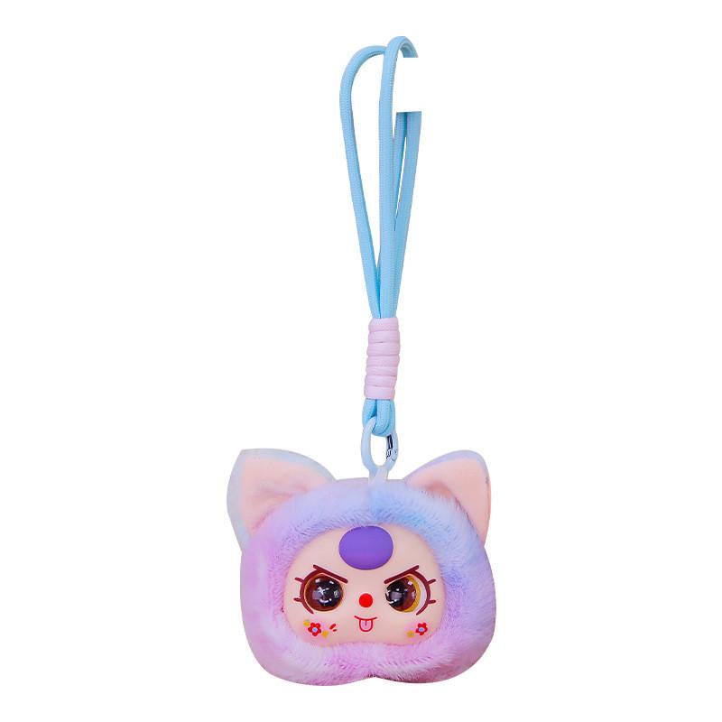 Cute Cat Head Plush Keychain Toy Children Backpack Decoration Gifts Festival
