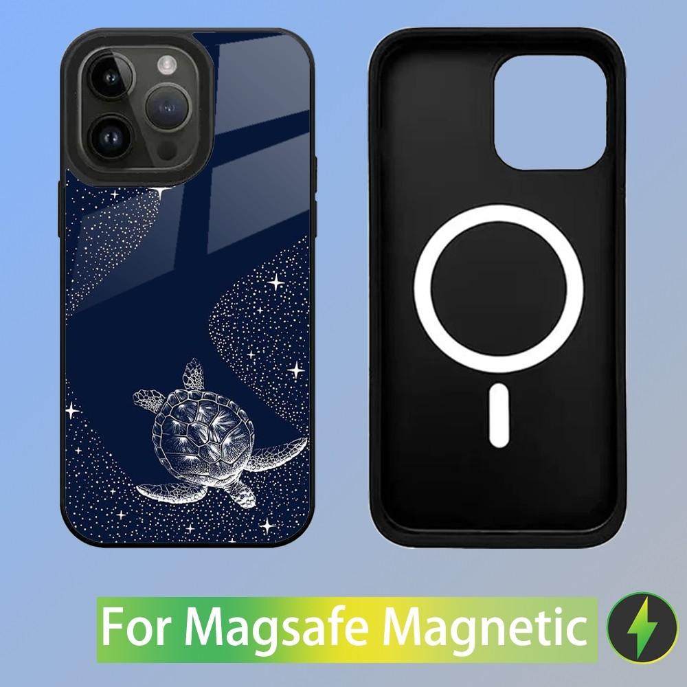 Чехол для телефона с рисунком кита, морского животного, для iPhone 15,14,13,12,11,Plus,Pro,Max Mini, с магнитной беспроводной зарядкой Magsafe