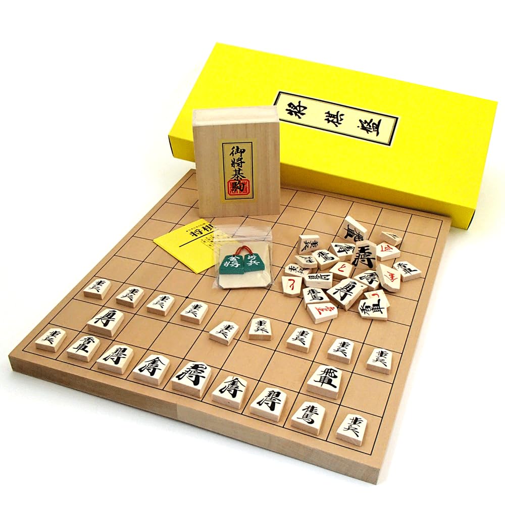 The Most Popular Wooden Shogi Set with 2 Go Labo Original P Shin Katsura 7 Folded Shogi Board and Push Shogi Pieces Netsuke, No. High-quality