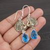 Серьги с голубым топазом Swiss Blue Topaz Gemstone Earring, 925 Solid Sterling Silver Earrings Jewelry Handmade Earrings, Silver Jewelry For Gift