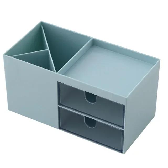 Новая пластиковая косметическая коробка с двойным напольным ящиком для хранения вещей в спальню и ванную комнату, простая настольная коробка для хранения ювелирных изделий