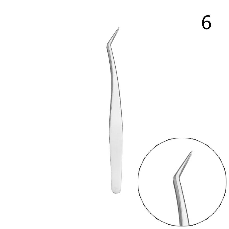 Anti-Slip Stainless Steel Lash Extension Tweezers Curved Tip Straight High Precision for Nail Art Makeup Beauty Tools