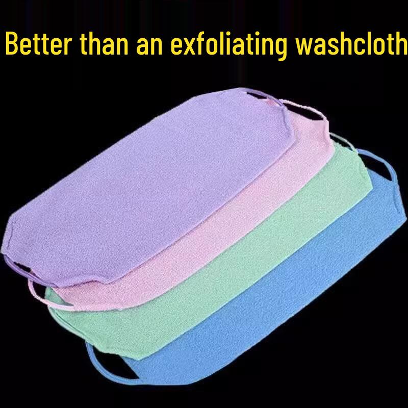 Двусторонняя мочалка для спины для мужчин и женщин - Отшелушивающая длинная лента для удаления грязи и ила