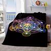 Metatron's Cube Print Flannel Throw Blanket - Reversible All-Season Soft Polyester, No Shedding