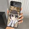 Bungo Stray Dogs Чехол-бампер из твердого поликарбоната Дазай для Samsung Galaxy Z Flip 6 5 4 3 Черный Чехол ZFlip6 Flip5 Flip4 5G Складной Печать Cas