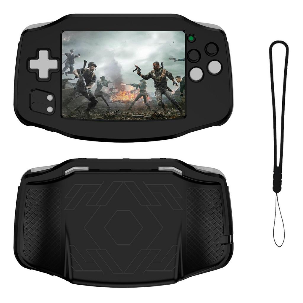 For AANBERNIC RG 34XX Silicone Protective Case Handheld Game Console Shockproof Cover with Hand Strap