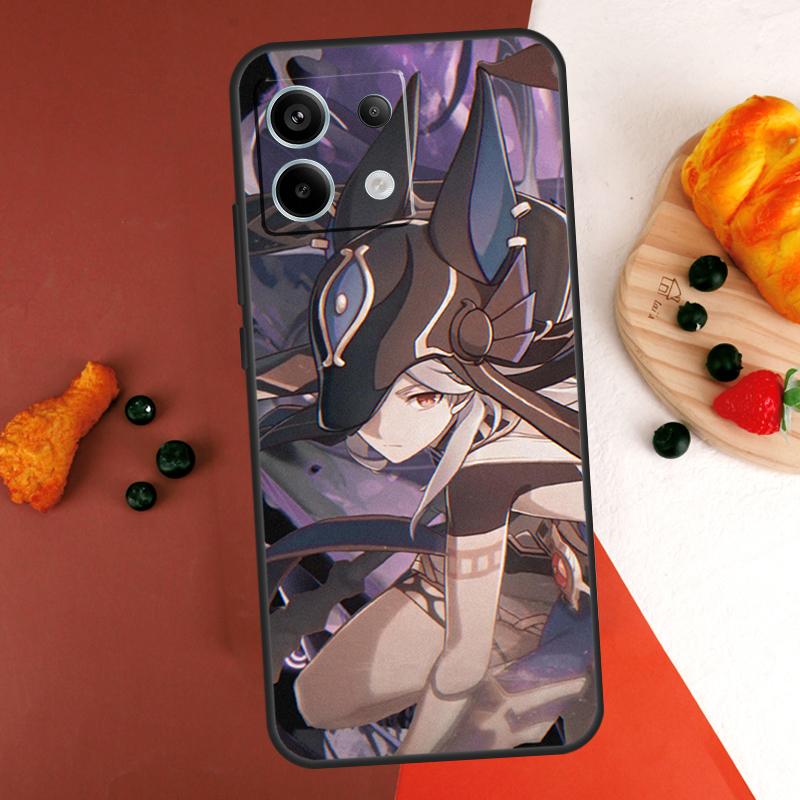 Чехол Genshin Impact Cyno для Xiaomi Redmi Note 14 13 Pro 9 10 11 12 Pro 10S 11S 12S Redmi 14C 13C 10C 12C