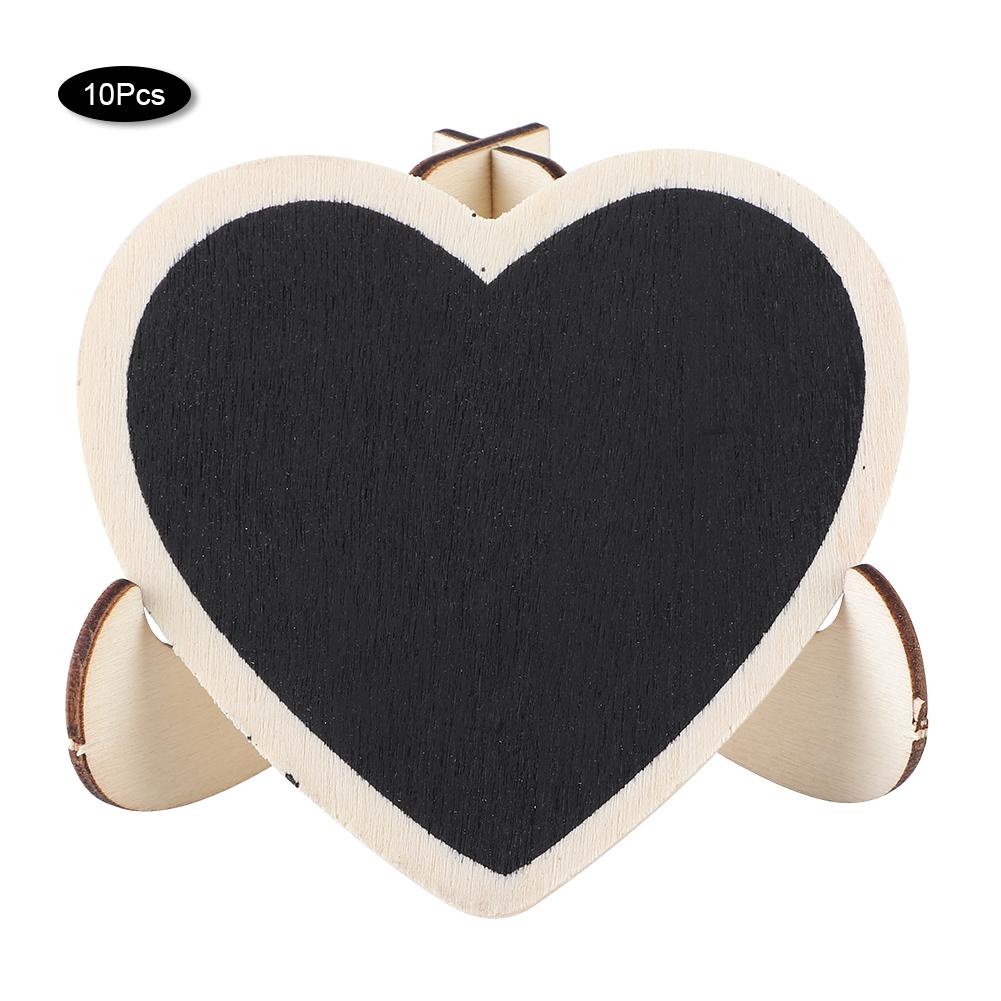 10Pcs Heart‑Shaped Blackboard Art Craft Display Message Board Wedding Decoration Ornament