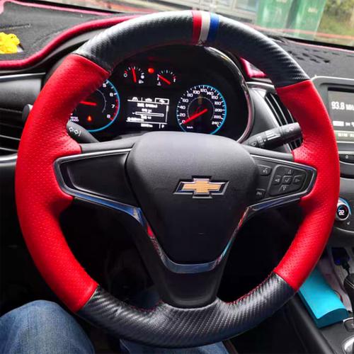 AABHO1 For Chevrolet CRUZE sail 3 MALIBU XL Cavalier Equinox DIY Custom leather carbon fiber car steering wheel cover auto parts