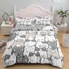 Cartoon Bedding Set Cute Cats Printed 3D Duvet Cover Set Twin Full Queen King Double Size Pillowcase Bedclothes 2/3pcs for Kids