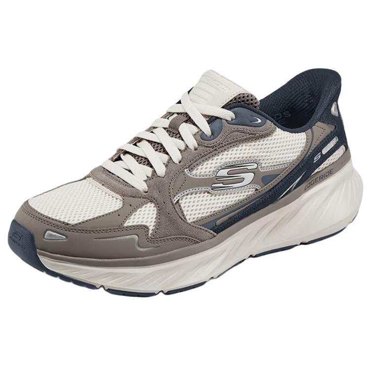Skechers Слипоны мужские серые низкие повседневные обувь комфорт дышащие на платформе 232969-LTGY