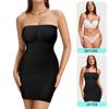 Strapless Shapewear Full Slip for Women Tummy Control Body Shaper Waist Trainer Slimming Skirts Under Dress Seamless Lingerie with Removable Straps