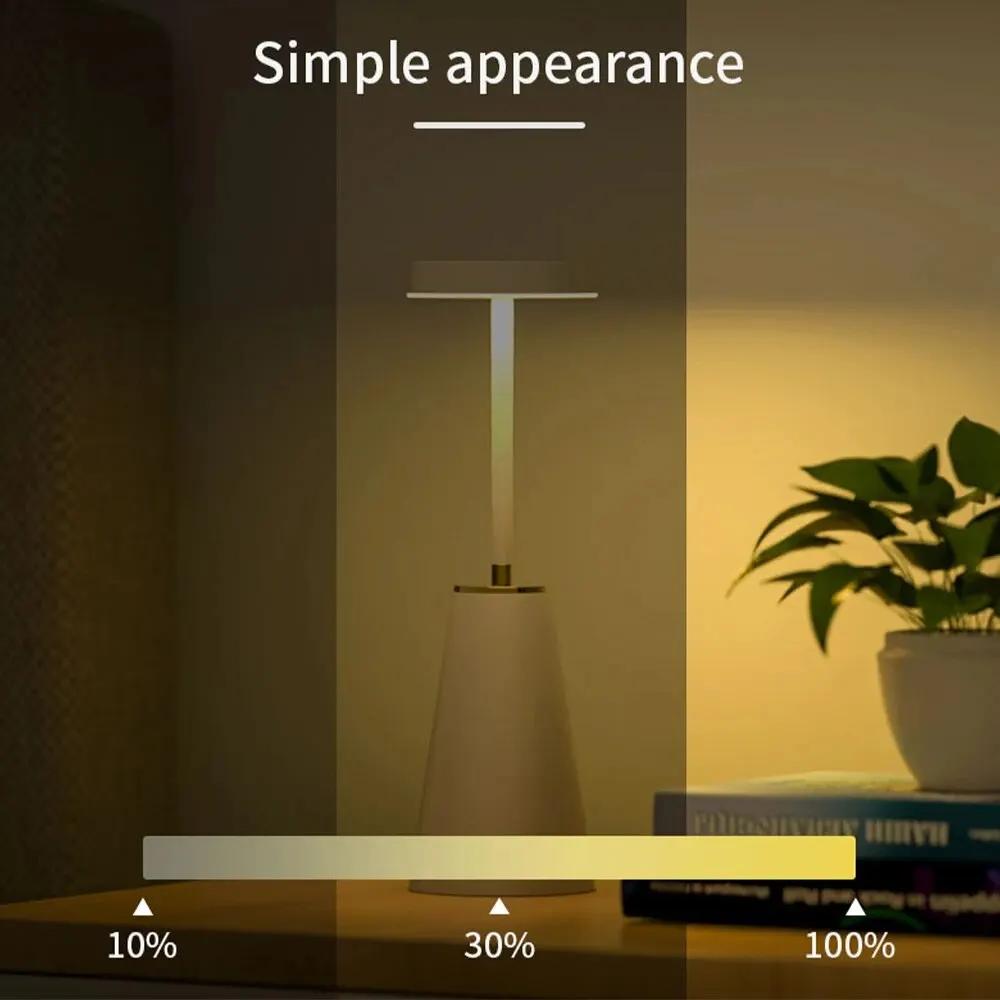 LED Simple Modern Table Lamp, Touch Control Dimmable Eye Protection, USB Charging, for Bedroom Bedside, Dining Table Decoration