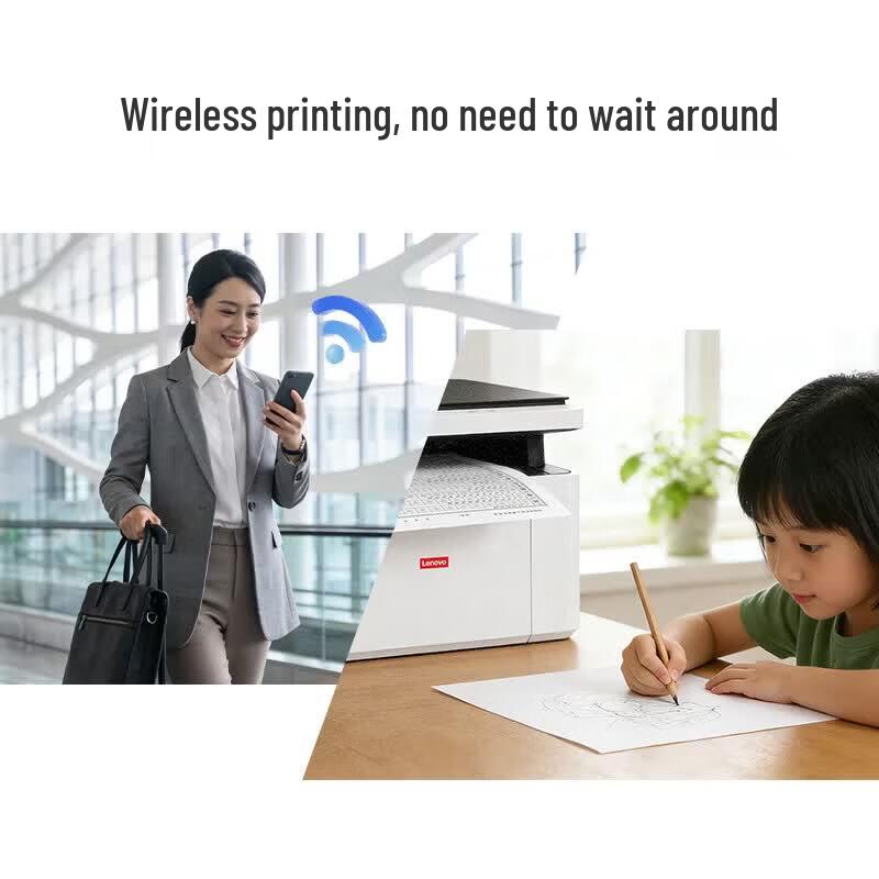 Lenovo M2002W Wireless Black and White Laser Printer CN plug (adapter included)