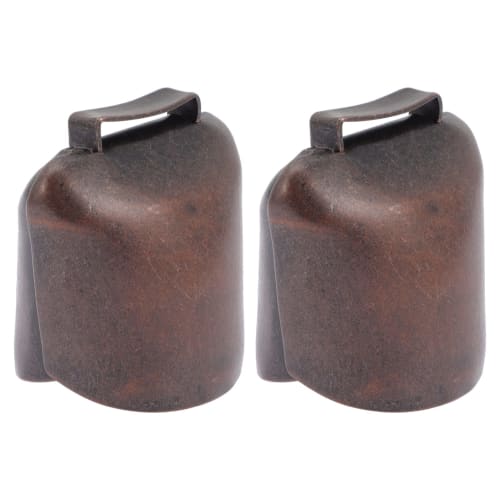 BUGUUYO 2-Piece Vintage Cowbell Mini Bell, Loud Bronze Bell for Anti-Cold Dogs, Farm Animal Bell, Vintage Bell, Small Brass Bell, Craft Retro Bell, Cu