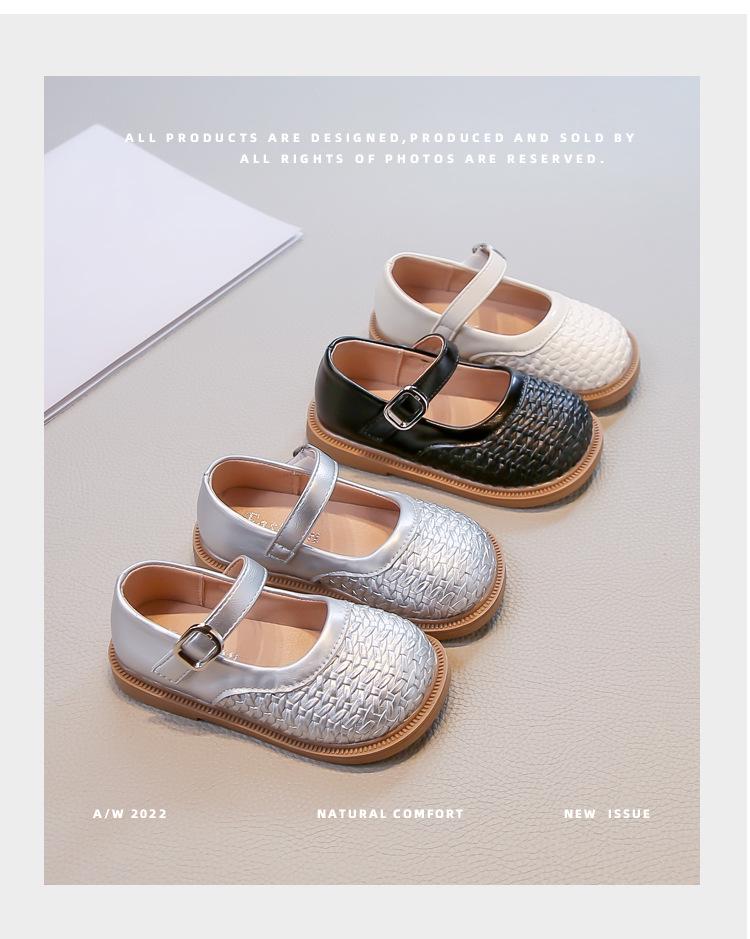 Девочки весна 2026 Мягкая подошва Кожаные Туфли-лоферы Принцессы