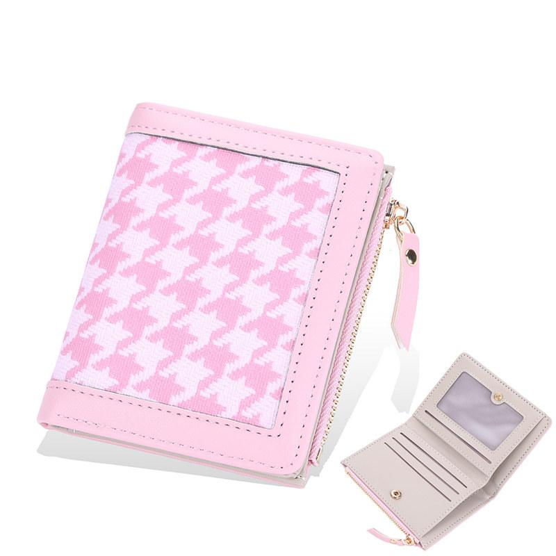 Baellerry Women Fashion Short Wallets Classic Design Bifold Wallet Zipper Hasp Card Holder Coin Purse