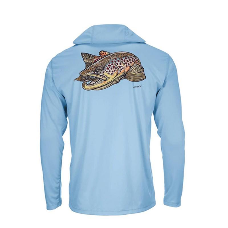 Mens Quick-Dry UV Protection Long Sleeve Hooded Fishing Shirt Summer Outdoor Angling Cycling Sports