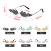 Streetwear Trending Eyewear Fire Flame Rimless Wave Sun Glasses Fashion Sunglasses