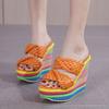 Wedges Sandals Women Summer Casual Slides Fashion Candy Color Shoes Woman Platform High Heel Slippers Sandales Large Size 34-43