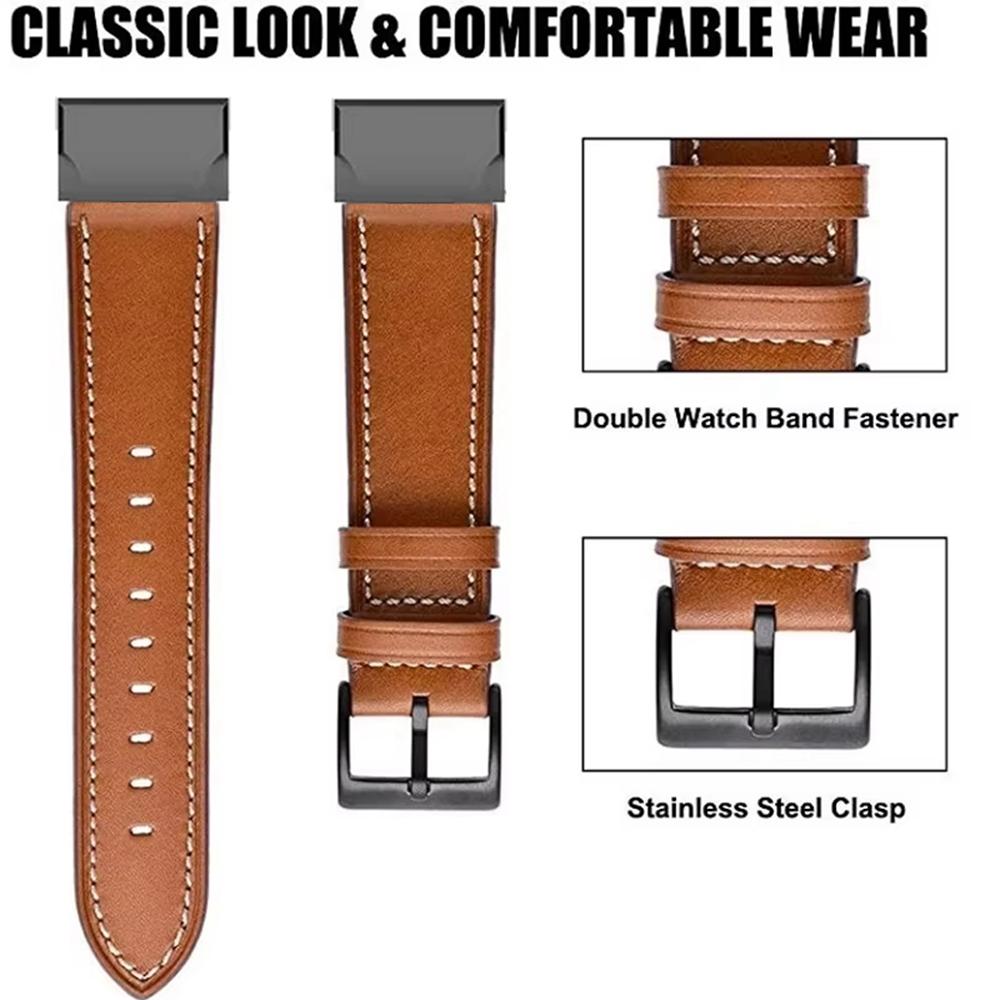 26 мм Белый шов Быстросъемный ремешок для часов Garmin Fenix 8 Pro AMOLED 51 мм/8 51 мм/Enduro 3/2 Волокно Кожаный сменный ремешок