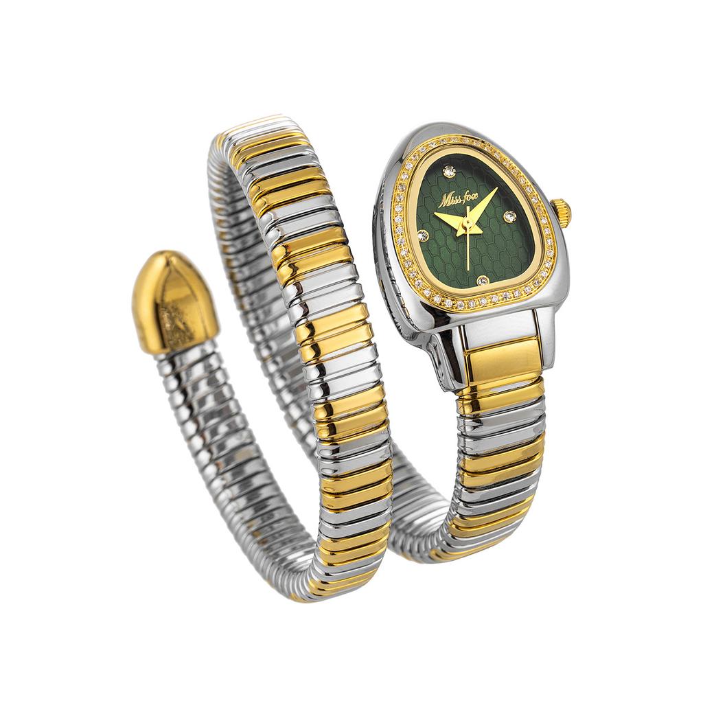 MISSFOX Women's Watches New Quartz Snake Shape Simple Ladies Watch Fashion Unique Strap Waterproof Wristwatches