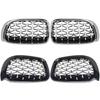 Передняя решетка радиатора "Ноздри" Diamond Grill Черный/Хром Для BMW X3 F25 Facelift/X4 F26 2014 2015 2016 2017 Автомобильные аксессуары для стайлинга