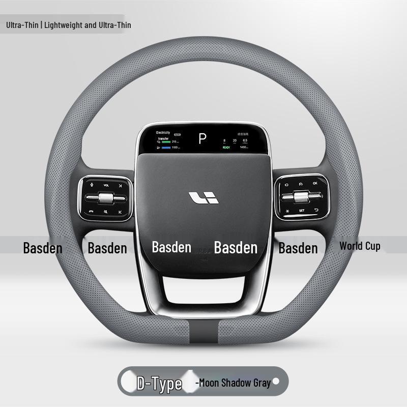 Ultra-Thin Genuine Leather Steering Wheel Covers for Ideal i8, ONE L6/L7/L8/L9, MEGA i6