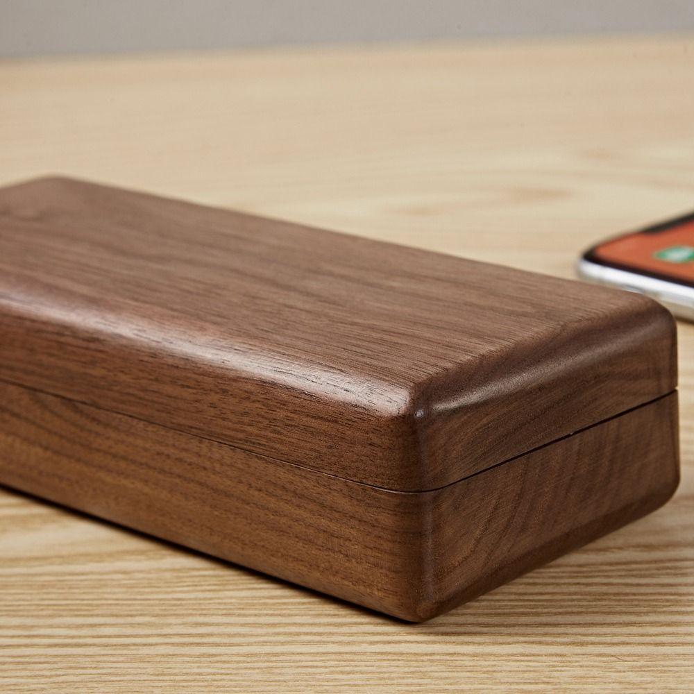 Magnetic Buckle Wood Eye Glass Holder Large Capacity Walnut Wood Storage Box  Daily