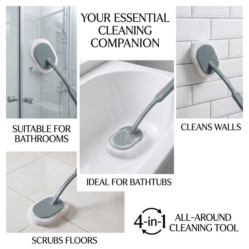 2pcs Sponge Head Bathroom Scrubber Long Handle Long Handle Scrubber Bathtub Scrubbing