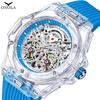 Double Flywheel Fully Automatic Mechanical Watch Men's Silicone Strap Waterproof Watch
