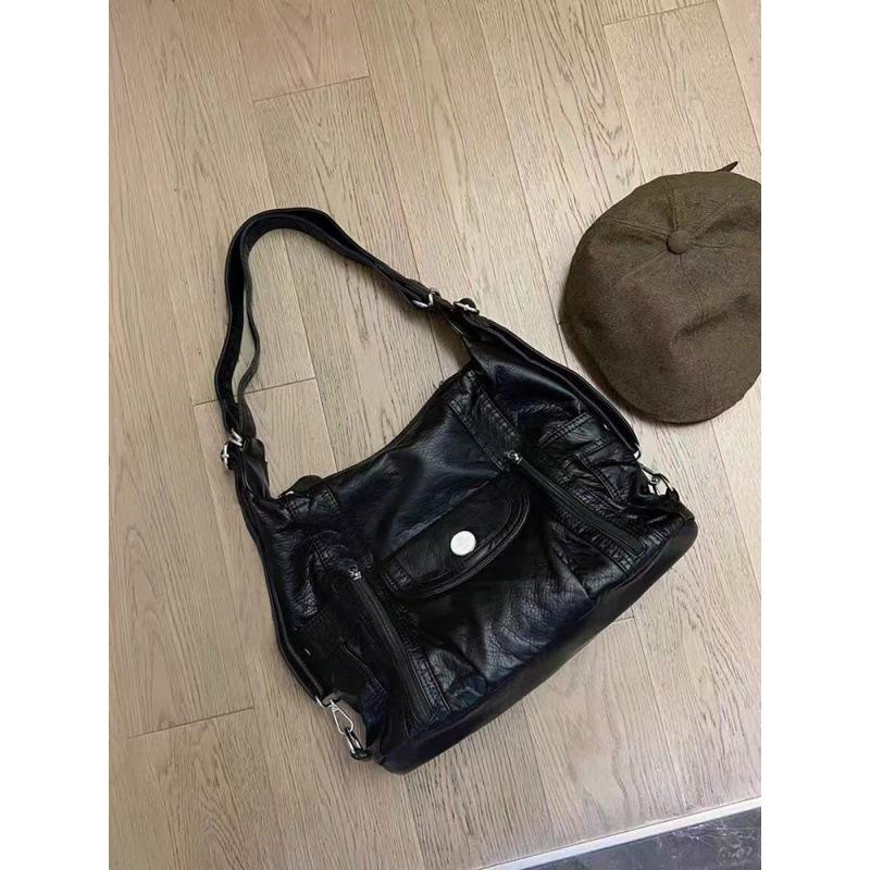 Spice girl multi-functional three-purpose bag pu soft leather shoulder tote bag millennial style large-capacity medieval retro backpack