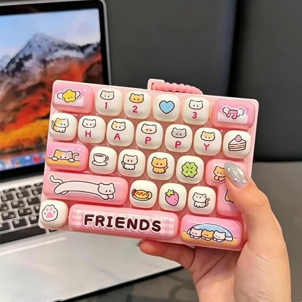 26 Keys Fidget Keyboard Cartoon Keyboard Keychain 26 Keys Keyboard Fidget Keychain Pendant Keyring