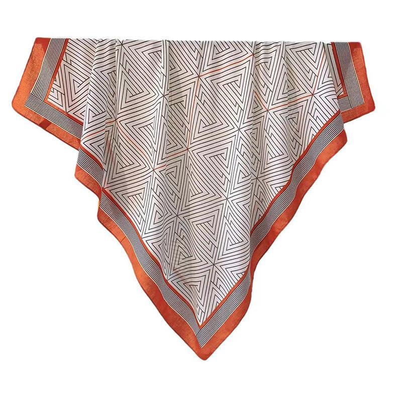 New Geometric Line Scarf Women's 110 Square Scarf Simple and Versatile Warm Decorative Shawl