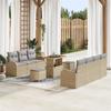 VidaXL 10-Piece Garden Sofa Set Beige Poly Rattan, Garden and Terrace, Modular Rattan Set 3362362