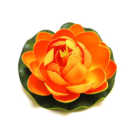 Yousheng Плавающие искусственные цветы лотоса с листьями лотоса Реалистичные искусственные водные растения Украшение для озера, пруда, аквариума, воды