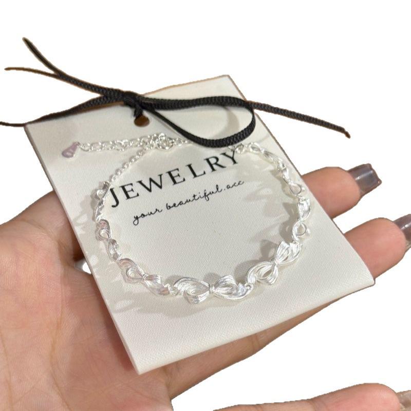 Korean Style Sweet Heart Bow Bracelet for Girls - Niche Design Jewelry, Best Friend or Student Gift