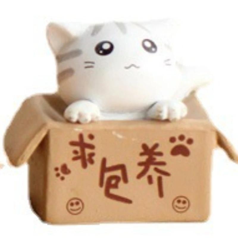 1 шт. Миниатюрная кошачья статуэтка в виде садового котенка, подарок для детей, детской комнаты, милая игрушка Kawaii, миниатюрные фигурки, украшение для дома